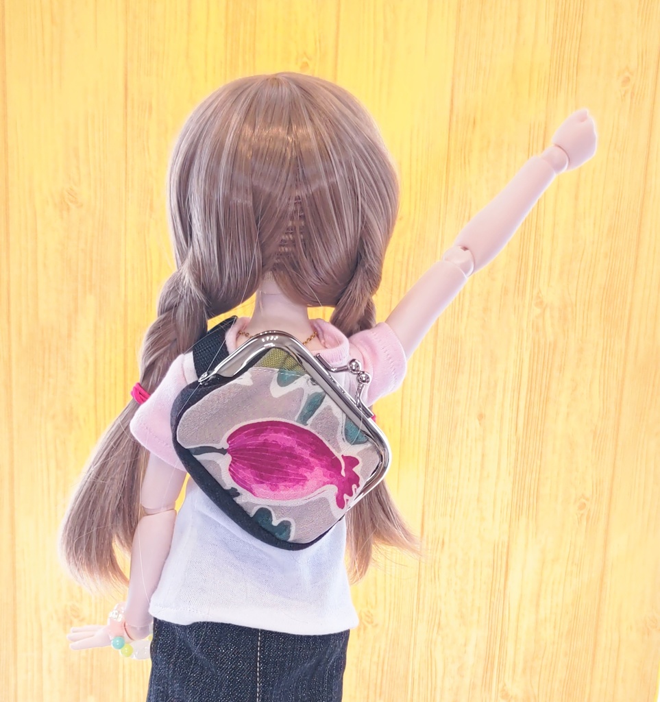 ☆がま口ボディバッグ兼ウエストバッグ(ドールサイズ)☆