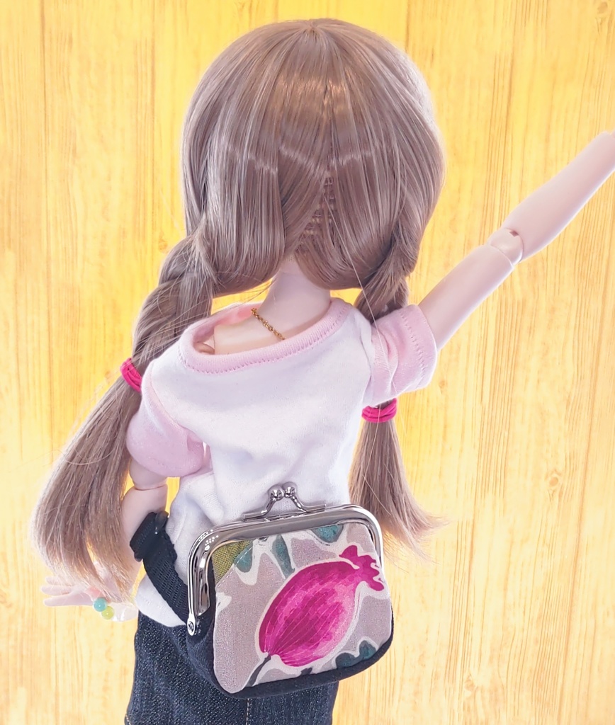 ☆がま口ボディバッグ兼ウエストバッグ(ドールサイズ)☆