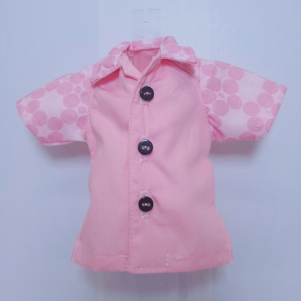 ☆45cmドール向けアロハシャツ(顔文字令和梅)☆