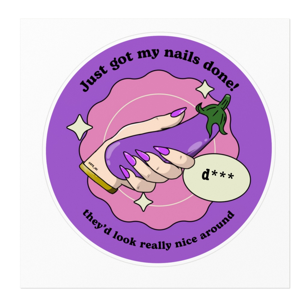 Just got my nails done 🍆💜