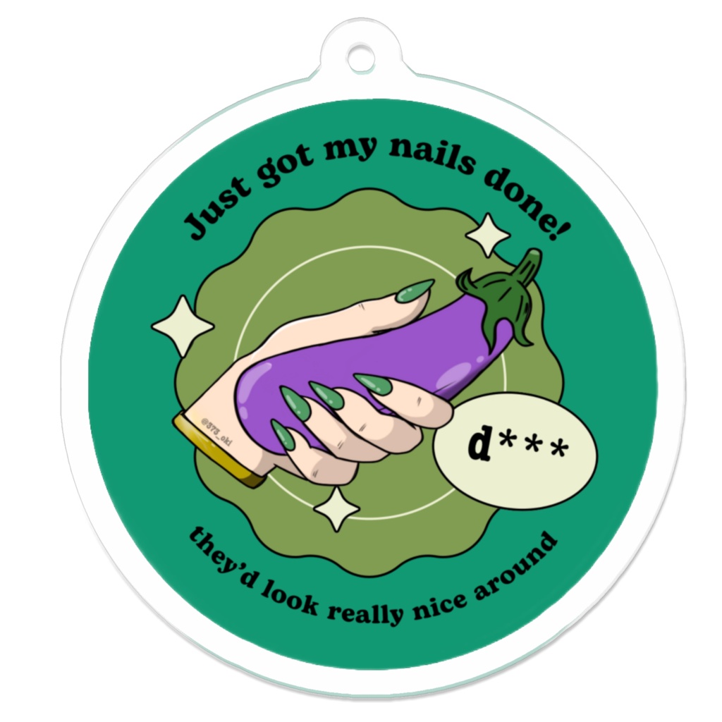 Just got my nails done 🍆💚