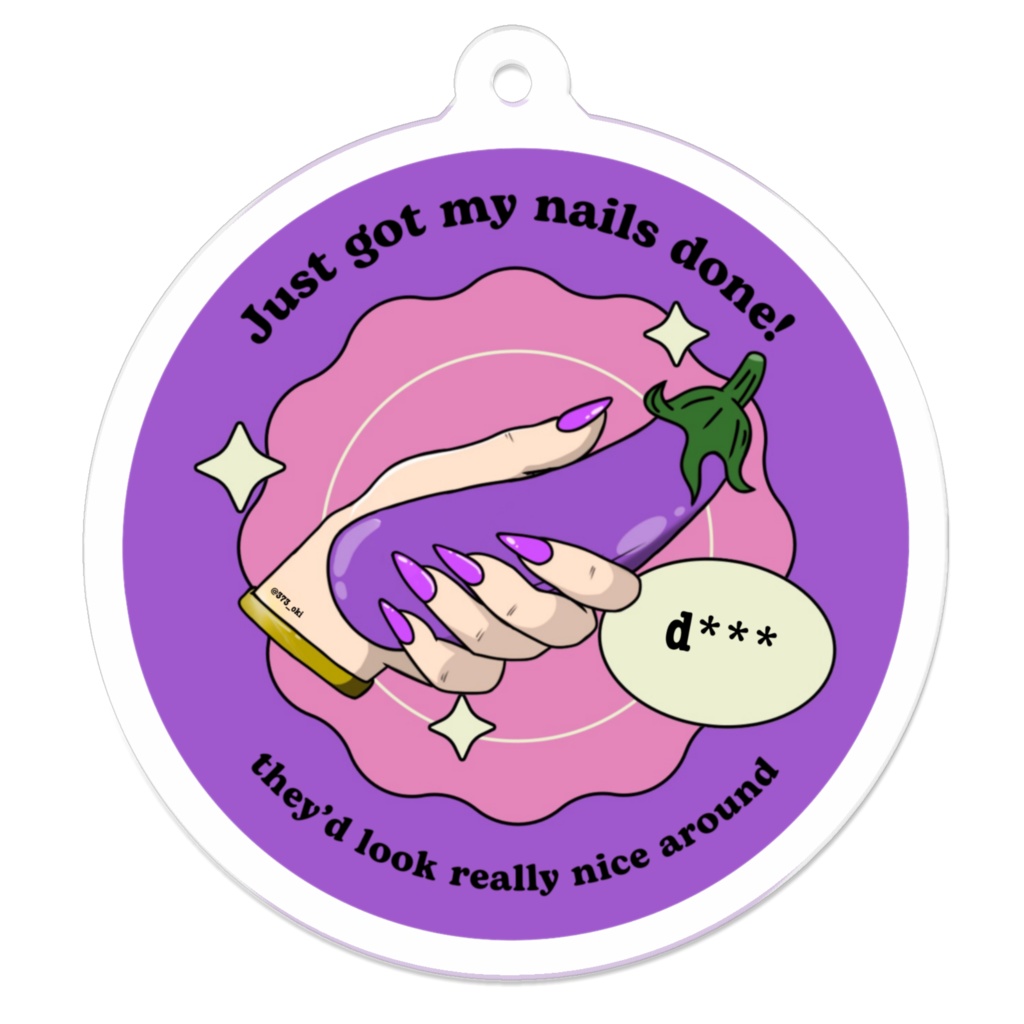 Just got my nails done 🍆💜