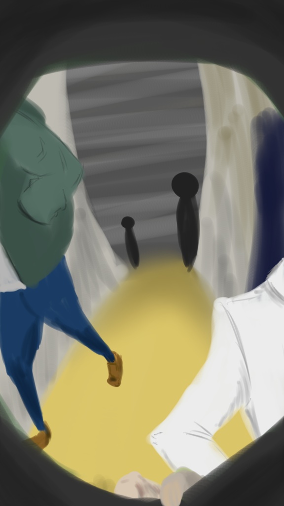 人混みに紛れて