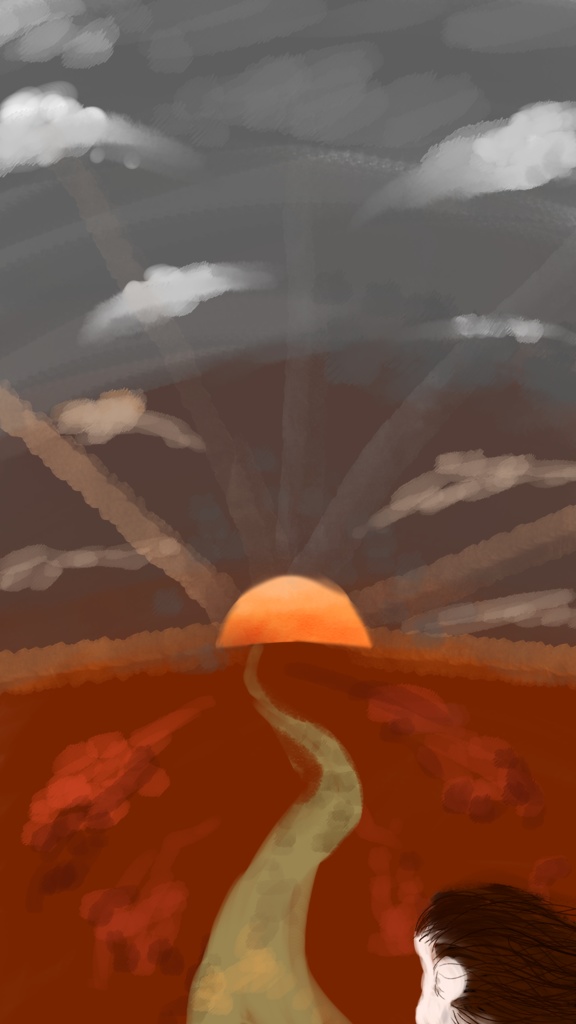 色褪せた夕空