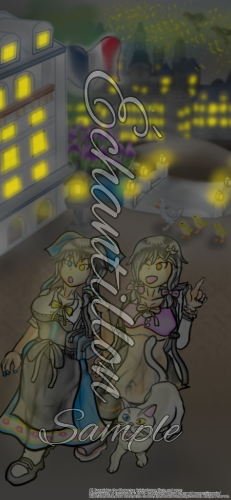 スマホ/PC壁紙|(夜景差分) Promenade dans les rues de Paris〜フランスパリ路上歩き〜