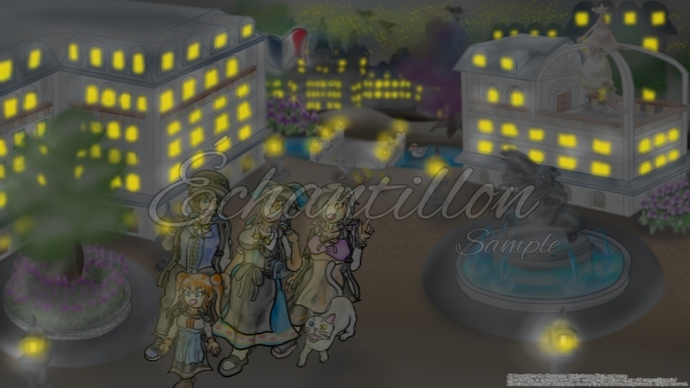 スマホ/PC壁紙|(夜景差分) Promenade dans les rues de Paris〜フランスパリ路上歩き〜