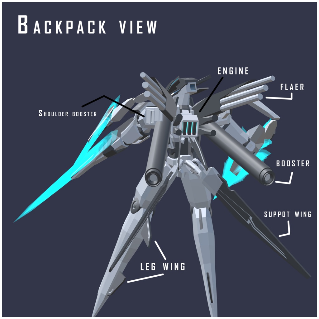 S_pear [lowpoly 3Dmodel] [VRchat] スピア VRChat ロボットアバタ - KAI_Hideout - 2/5