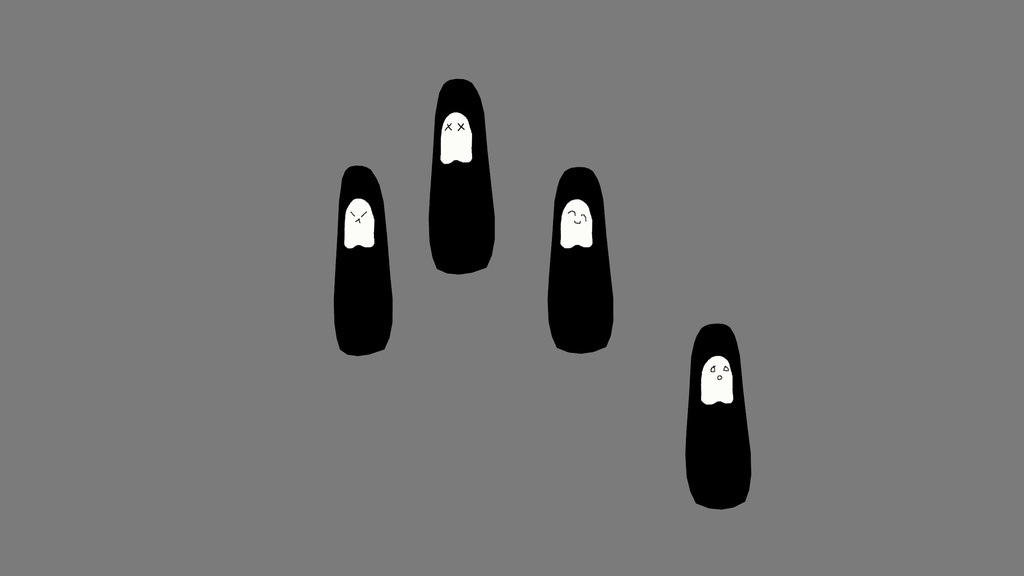 Simple Ghost nail [for manuka]