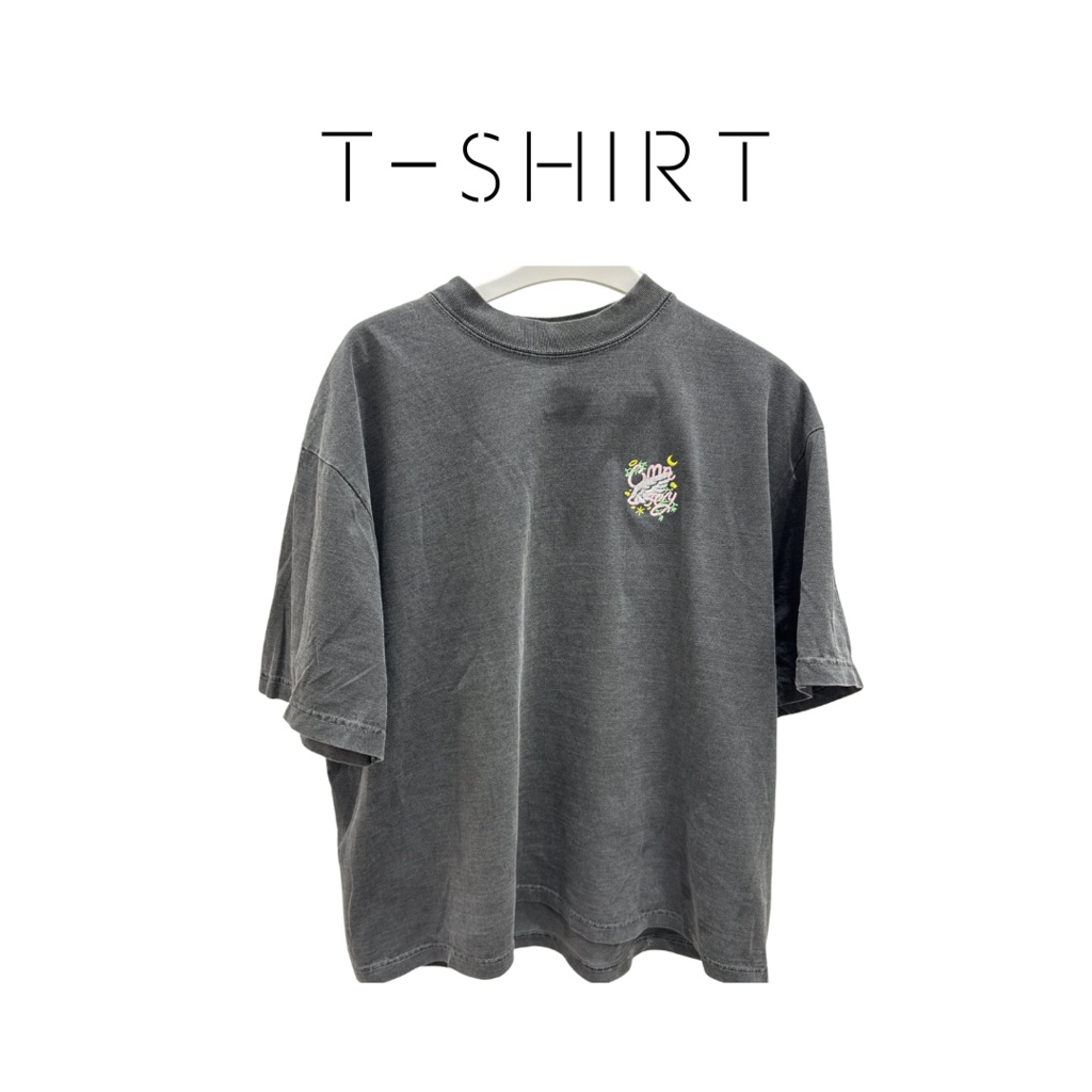 刺繍Tシャツ（グレー／ホワイト）