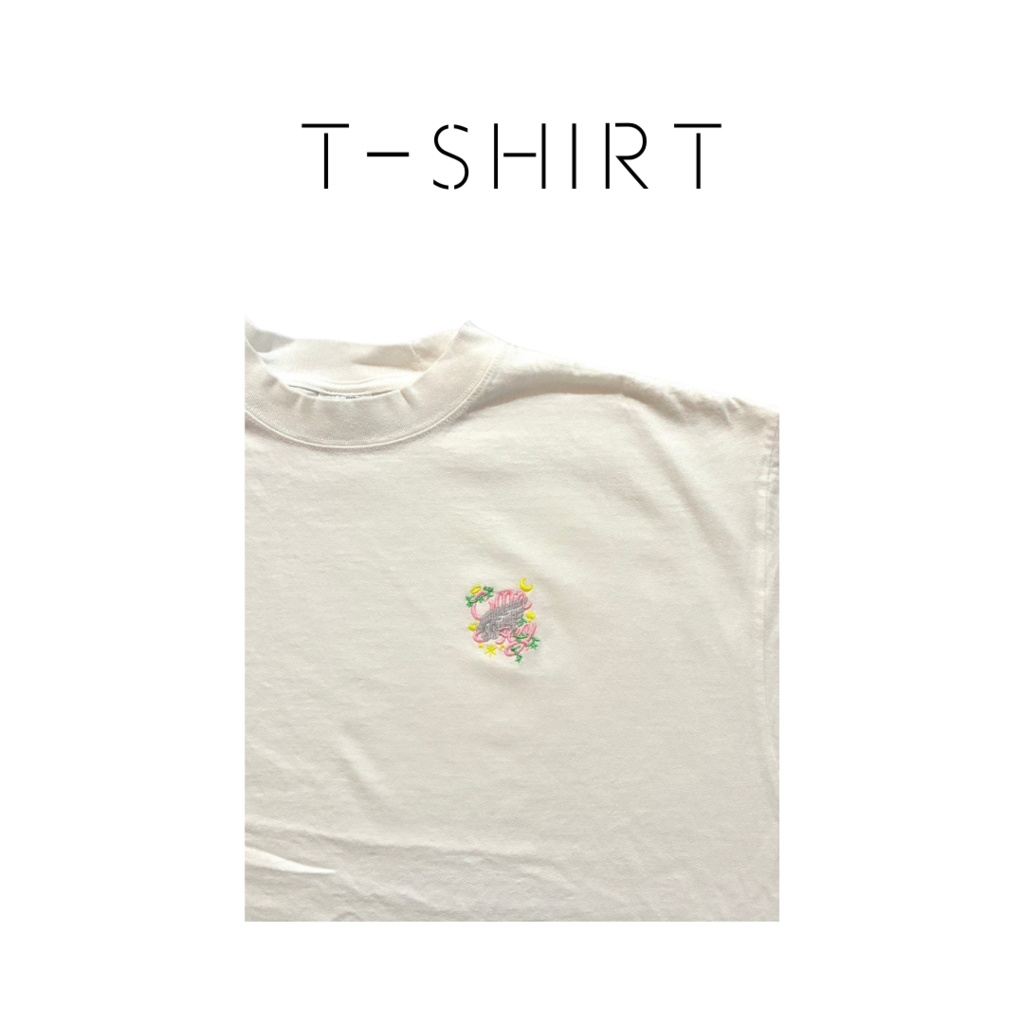 刺繍Tシャツ(グレー/ホワイト)