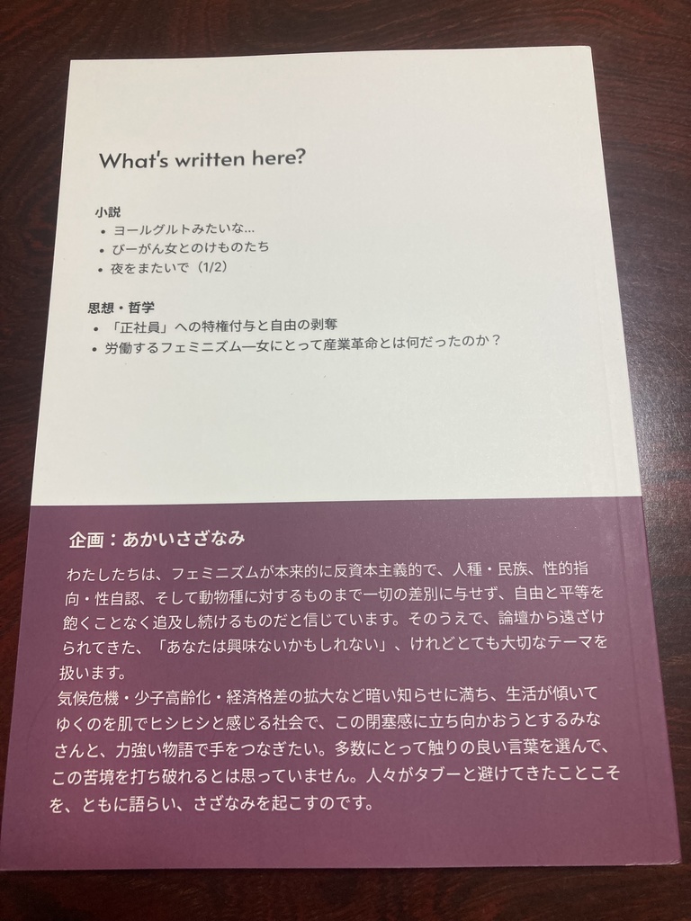 公開中 あなたは興味ないかもしれないフェミニズム vol.2