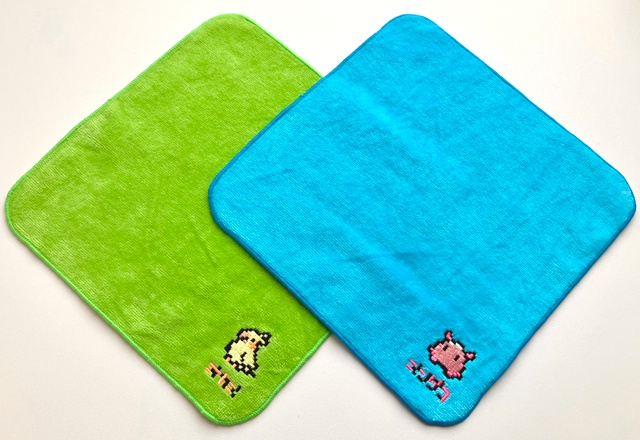 メンダコさん＆インコさん刺繍入りミニタオル