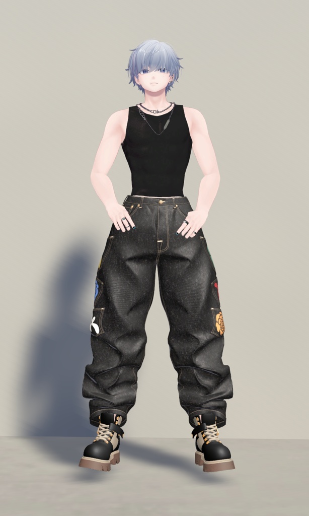 【3D衣装】Multi Pocket Rigid Jeans & Short Boots SET