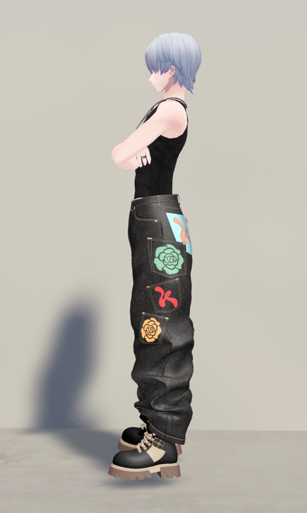【3D衣装】Multi Pocket Rigid Jeans & Short Boots SET