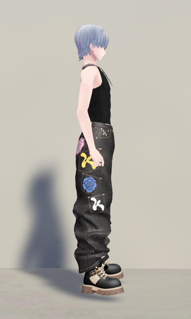 【3D衣装】Multi Pocket Rigid Jeans & Short Boots SET
