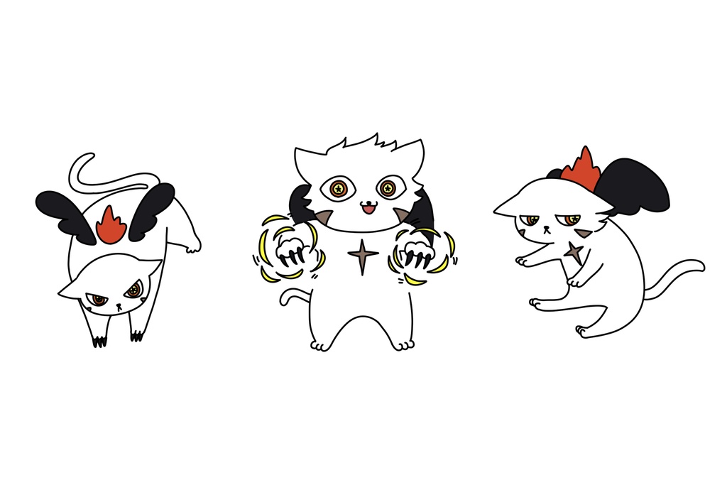 ねこSホークステッカーセット