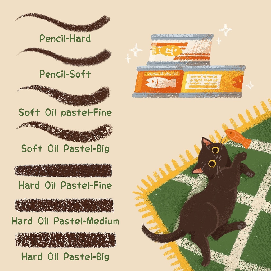 【Procreate】オイルパステル風ブラシセット