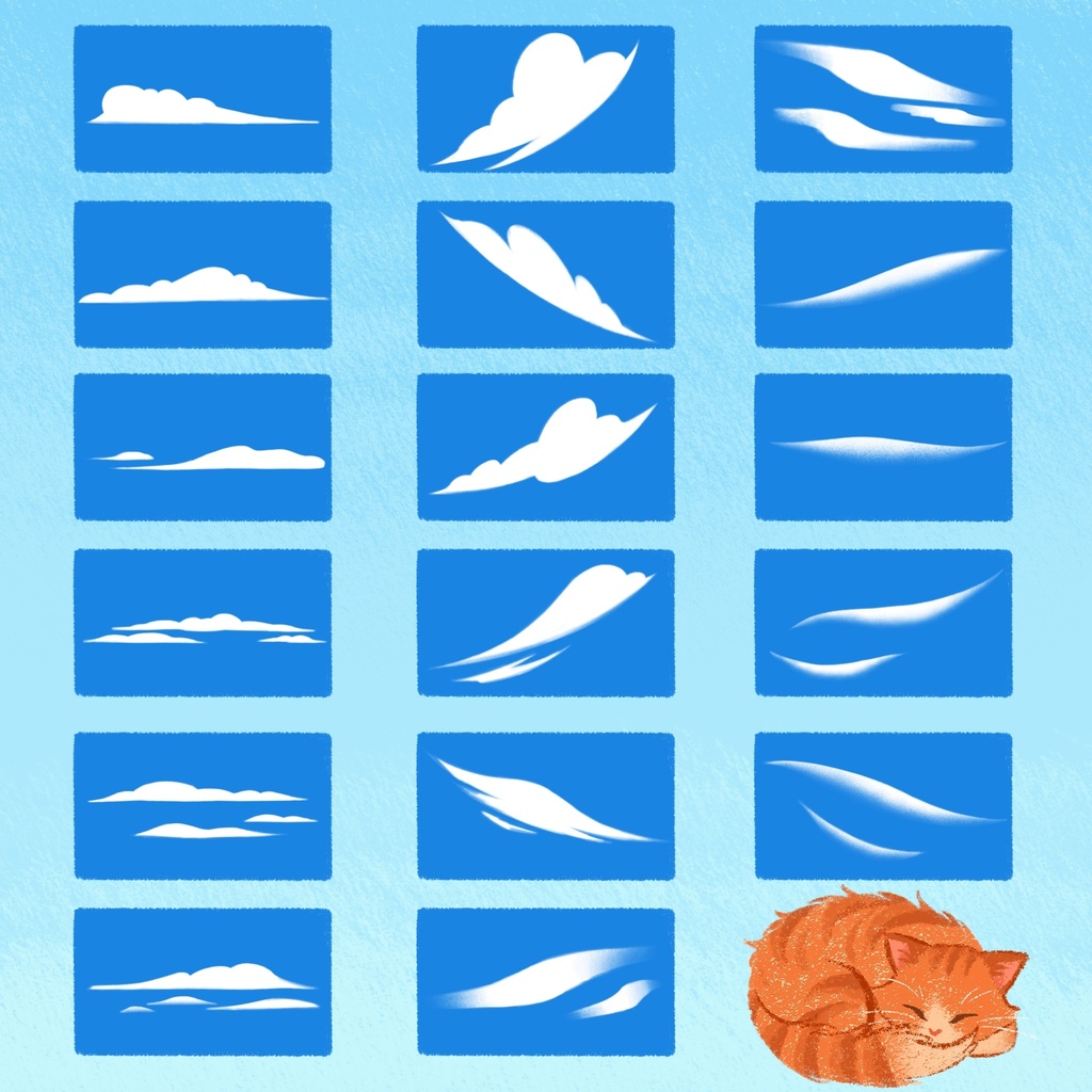 【Procreate】雲スタンプブラシセット【2024/02/18更新】