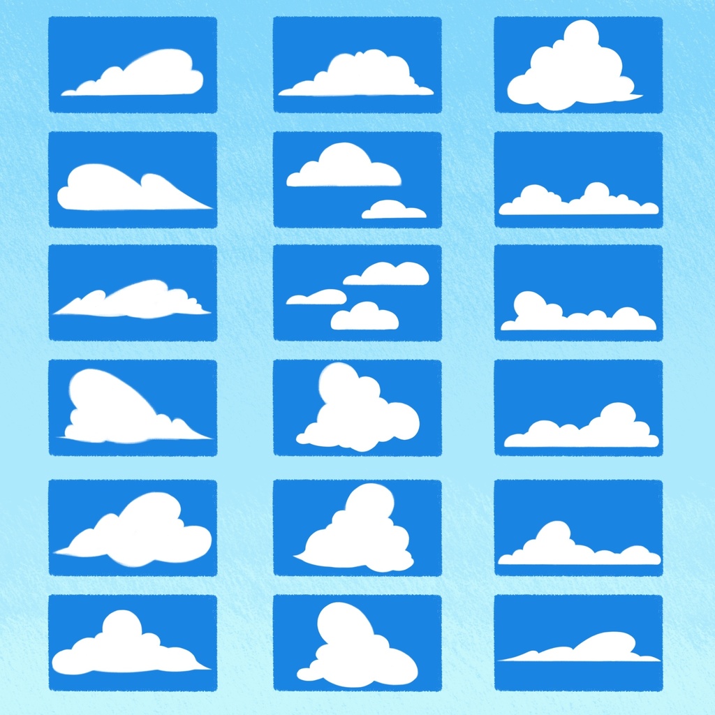 【Procreate】雲スタンプブラシセット【2024/02/18更新】