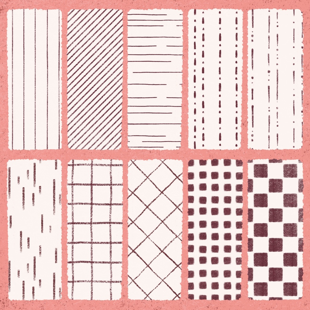 【Procreate】手描きパターンブラシセット【2024/01/16更新】