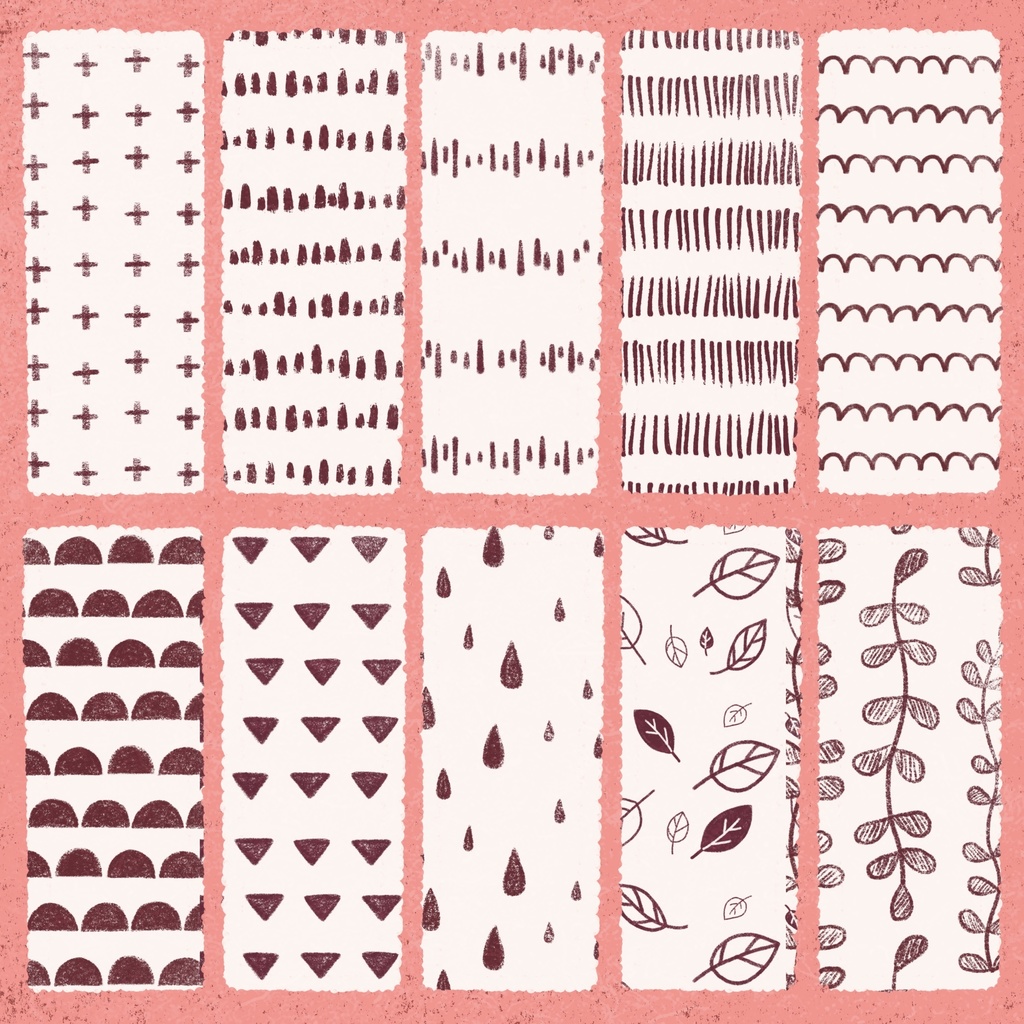 【Procreate】手描きパターンブラシセット【2024/01/16更新】