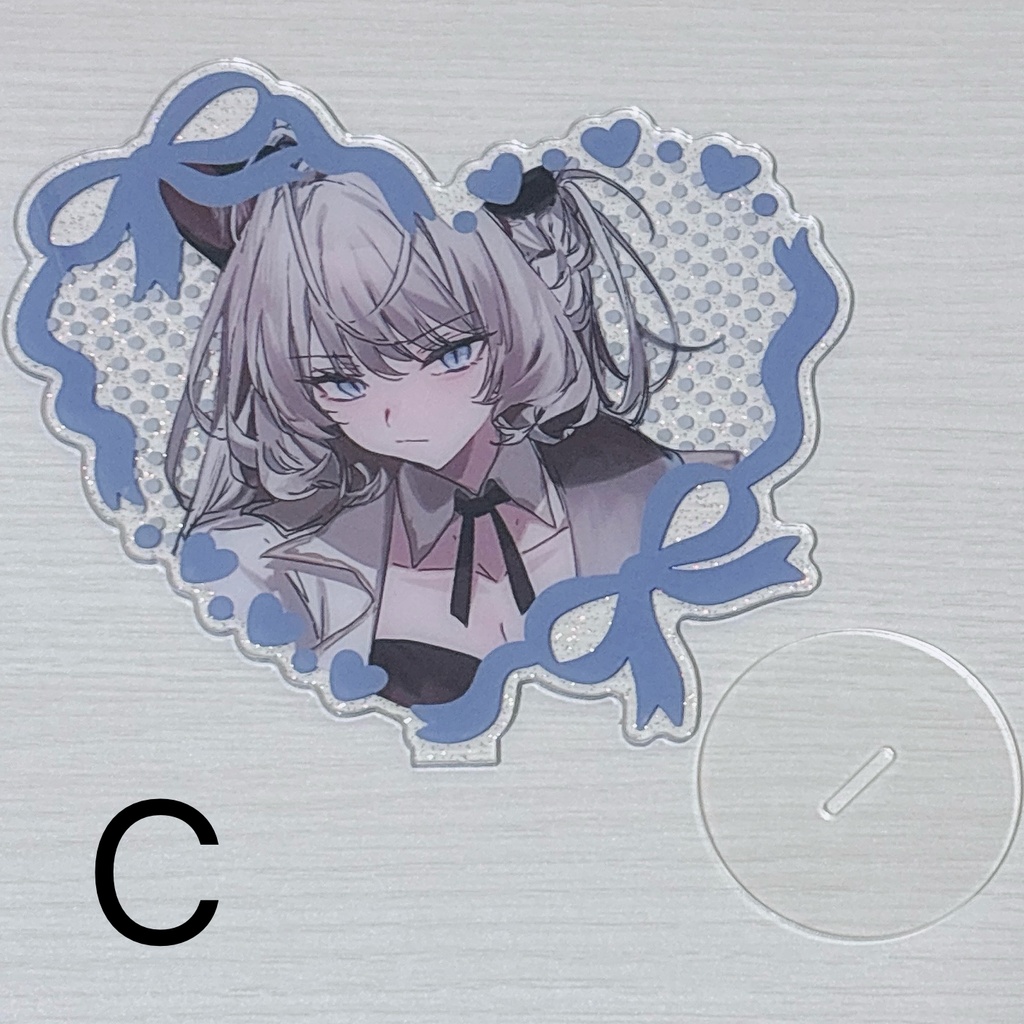 15cmラメ入りハートアクリルスタンド
