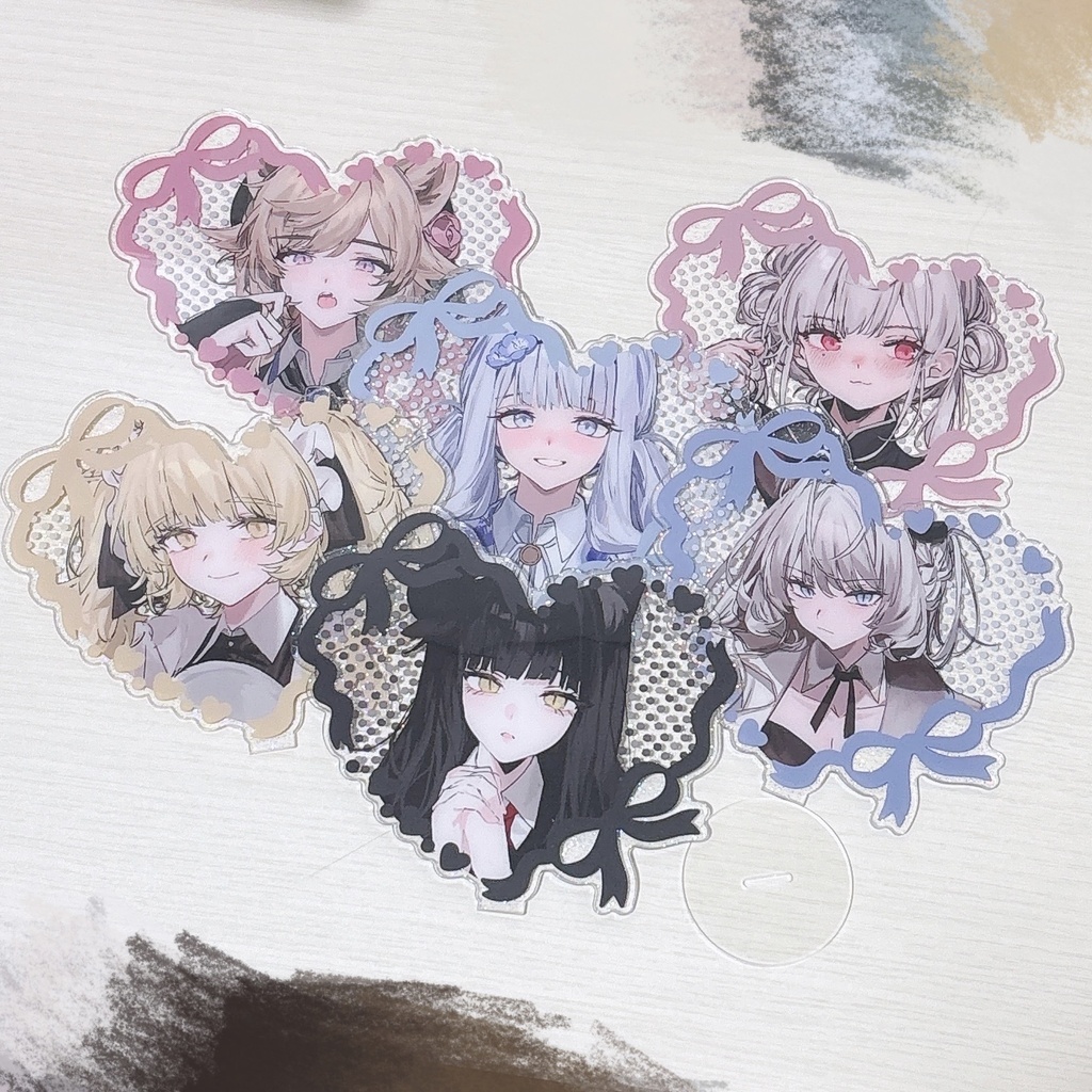 15cmラメ入りハートアクリルスタンド
