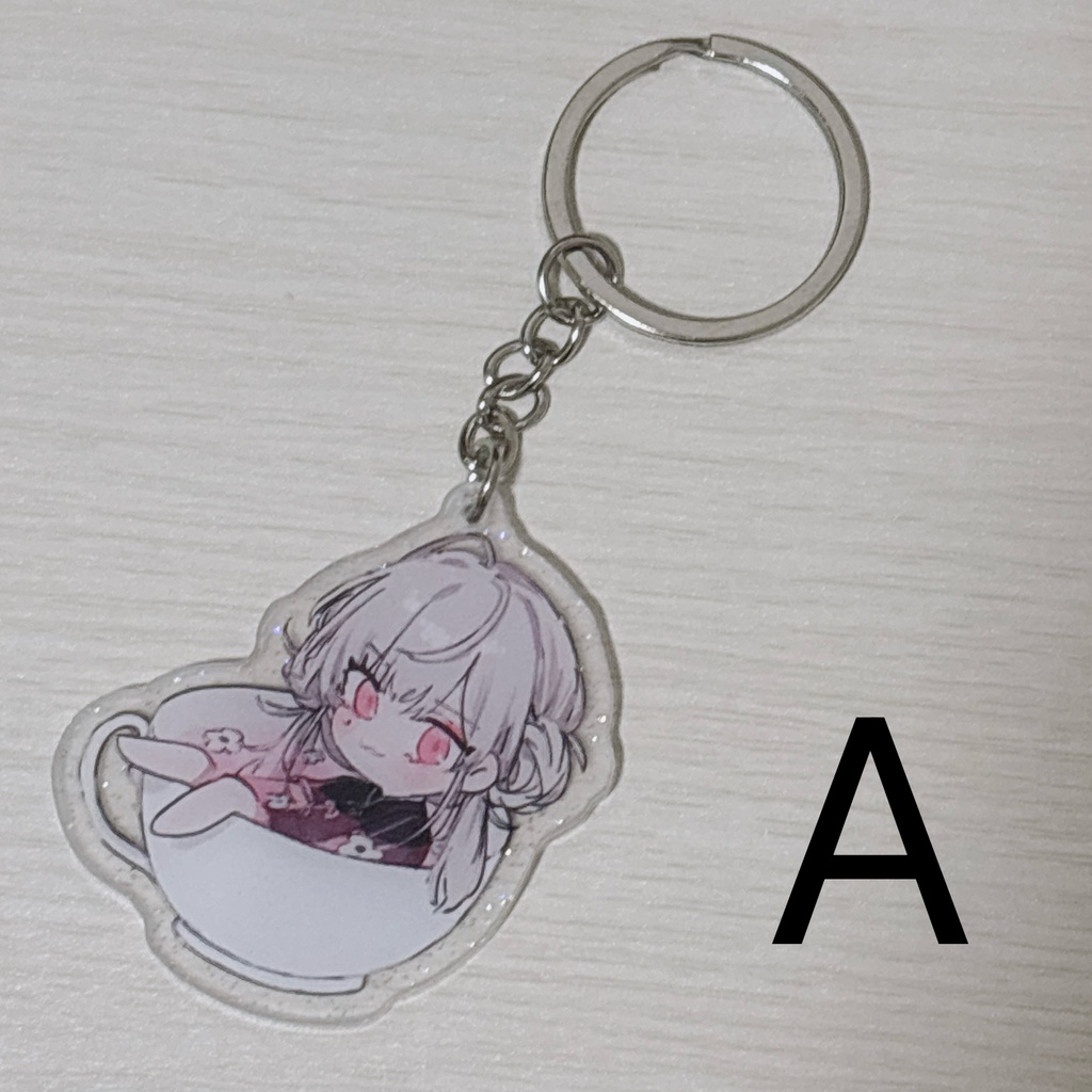 5cmラメ入りティーカップアクリルキーホルダー