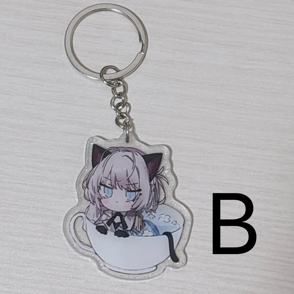 5cmラメ入りティーカップアクリルキーホルダー