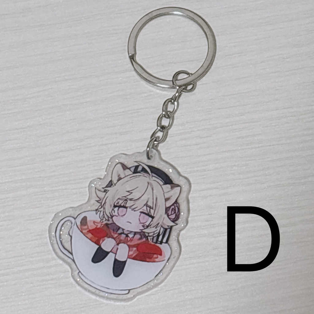 5cmラメ入りティーカップアクリルキーホルダー