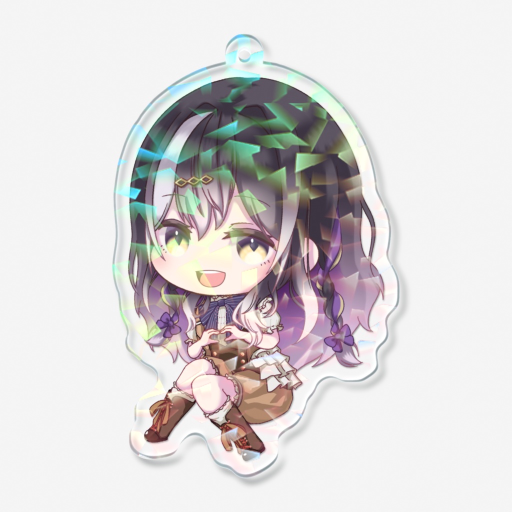 【四宮鈴乃新衣装】ミニキャライラストホログラムアクリルキーホルダー - 70 × 70mm