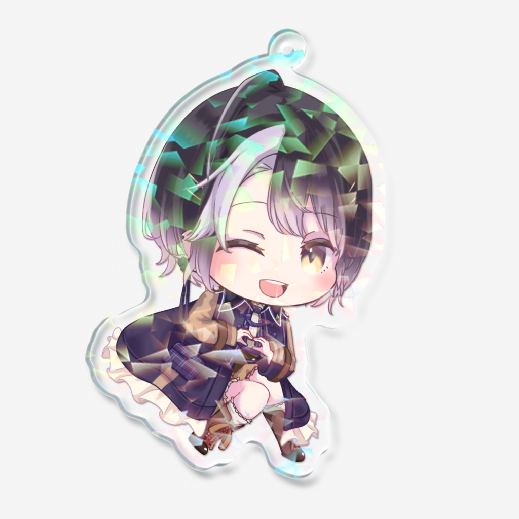 【四宮鈴乃誕生日&新髪型記念】ミニキャライラストホログラムアクリルキーホルダー - 70 × 70mm