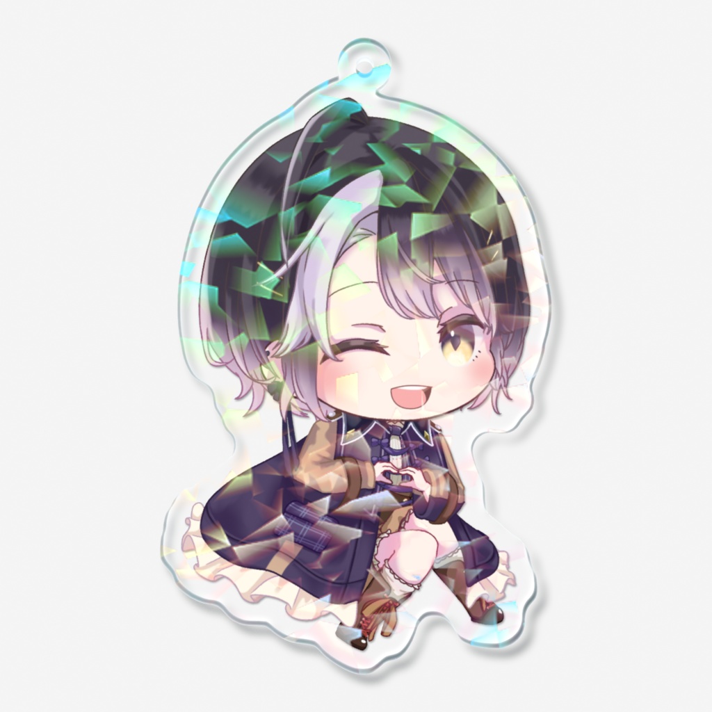 【四宮鈴乃誕生日＆新髪型記念】ミニキャライラストホログラムアクリルキーホルダー - 70 × 70mm