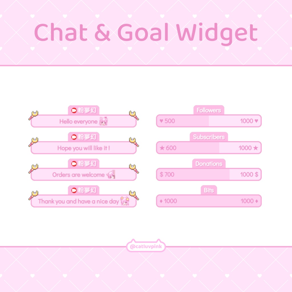 【配信】Moon scepter - Chat and Goal Widget for Stream | Twitch/Facebook