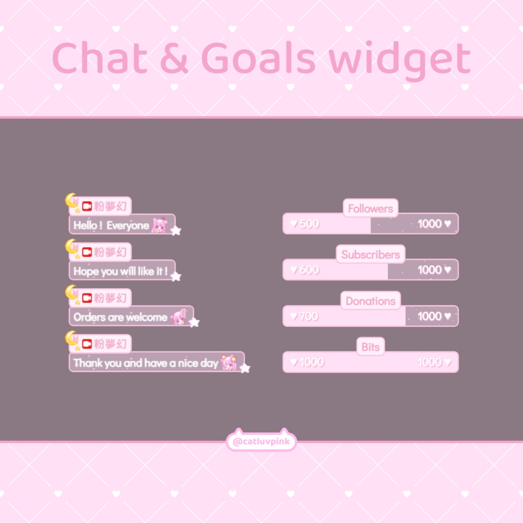 【配信】Moon and star - Chat and Goal Widget for Stream | Twitch/Facebook