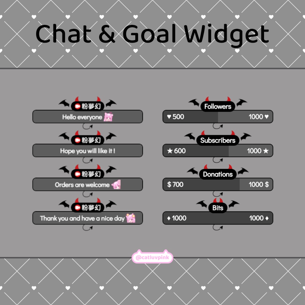 【配信】Little devil - Chat and Goal Widget for Stream | Twitch/Facebook