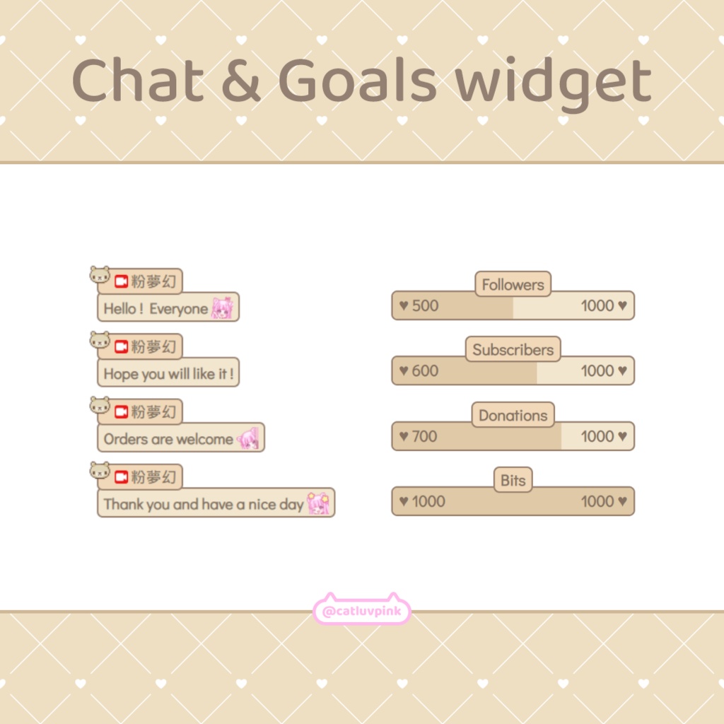 【配信】Bear - Chat and Goals Widget for Stream | Twitch/Facebook