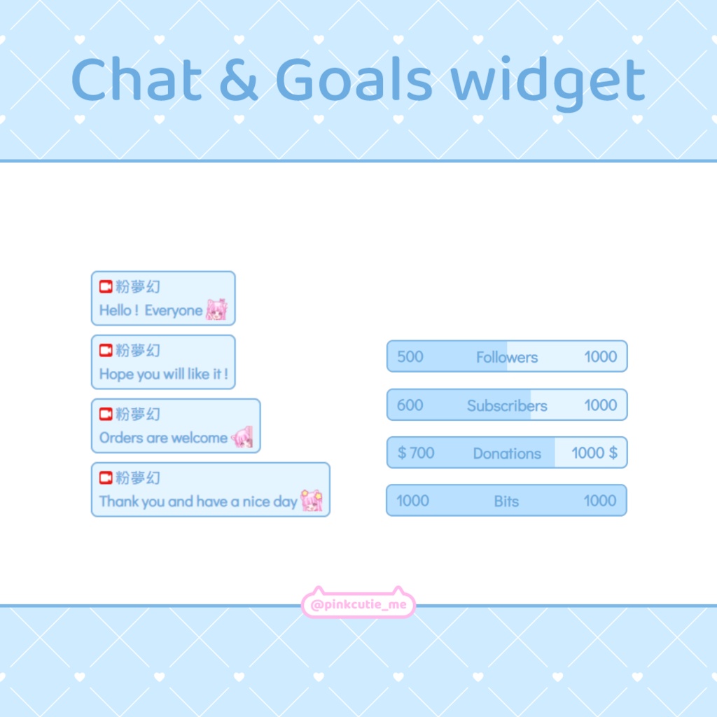 【配信】Babyblue box - Chat and Goals Widget for Stream | Twitch/Facebook