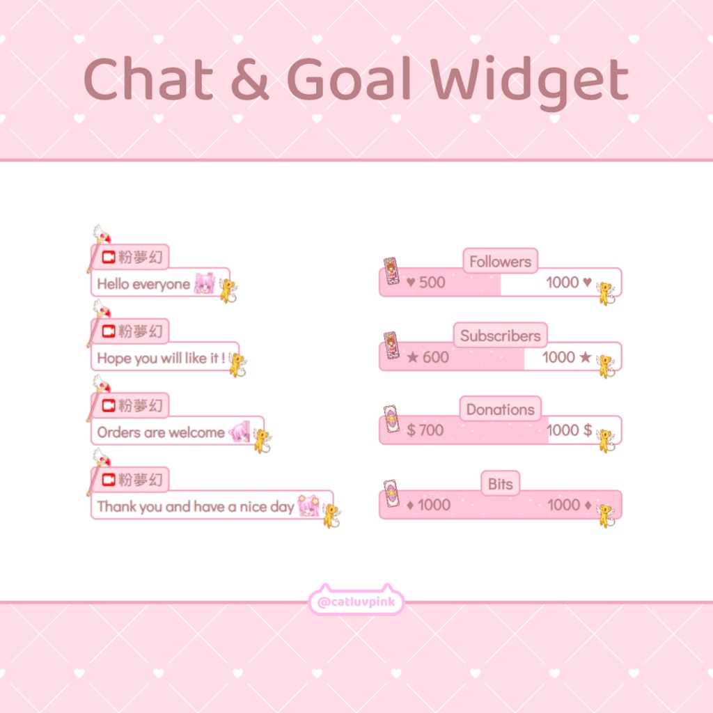 【配信】Cardcaptor sakura - Chat and Goal Widget for Stream | Twitch/Facebook