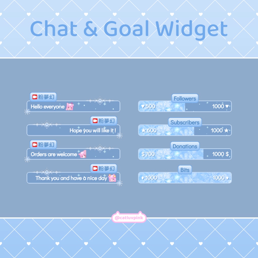 【配信】Snowflake - Chat and Goal Widget for Stream | Twitch/Facebook