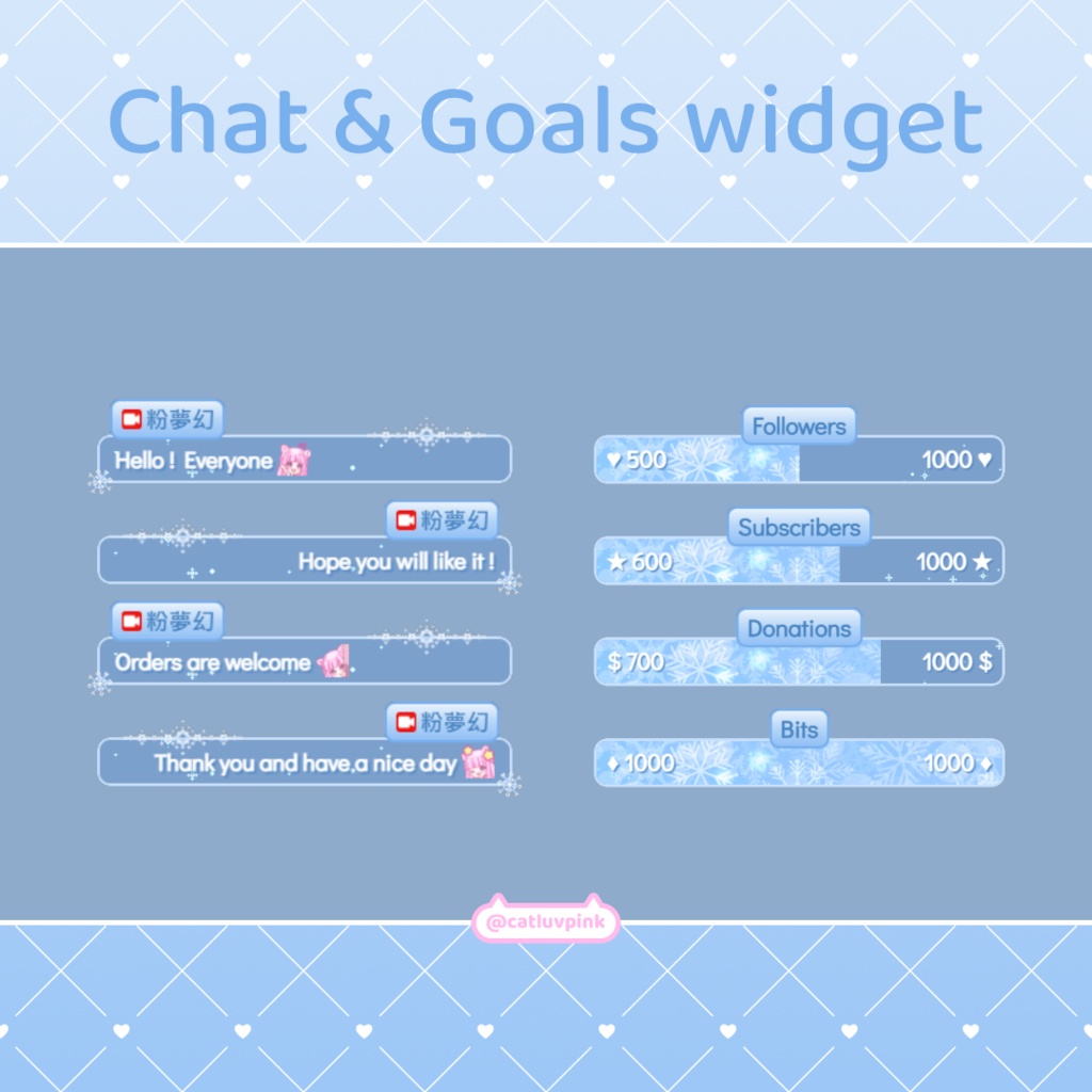 【配信】Snowflake - Chat and Goals for Stream - Twitch/Facebook Chat Box