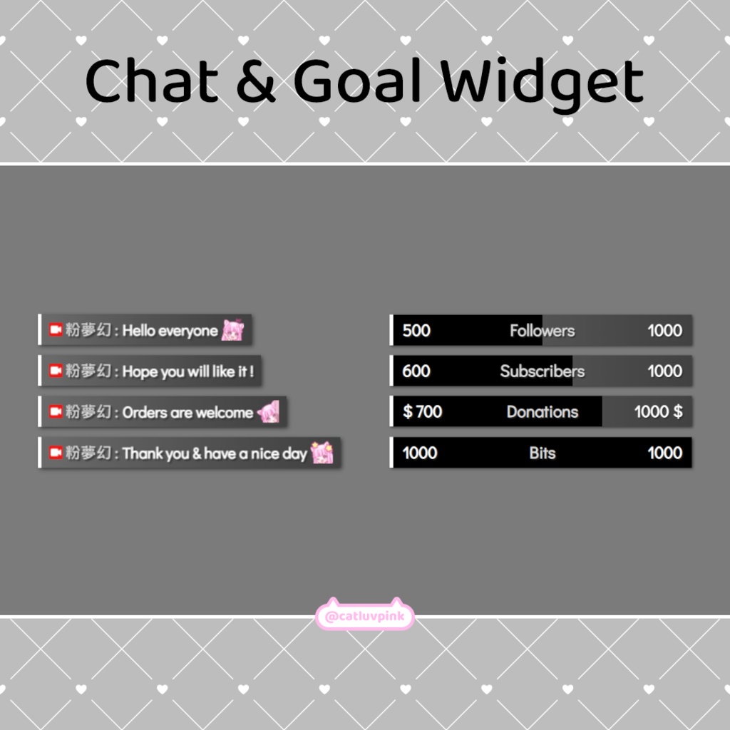 【配信】Simple black - Chat and Goal Widget for Stream | Twitch/Facebook