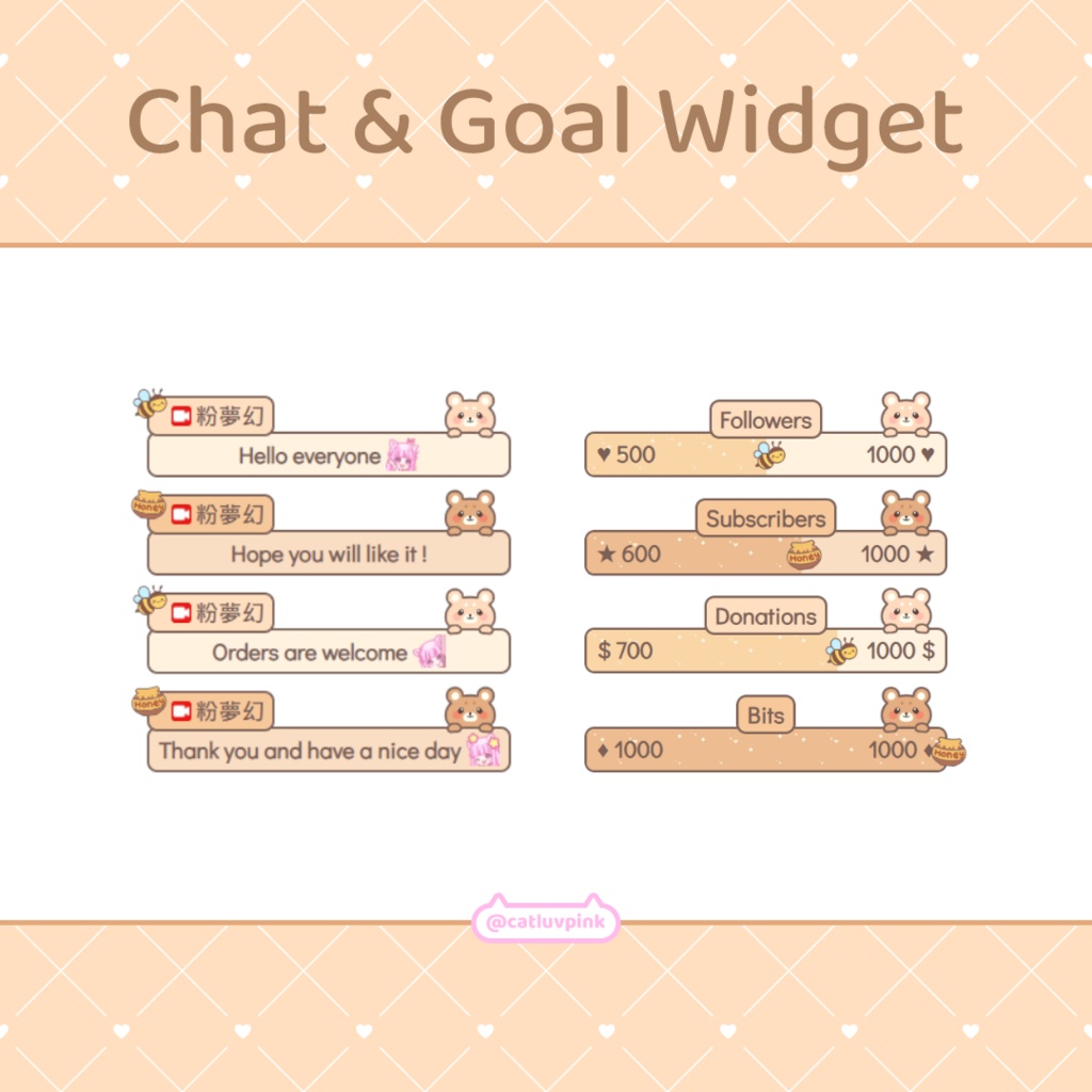 【配信】Bicolor bear - Chat and Goal Widget for Stream | Twitch/Facebook