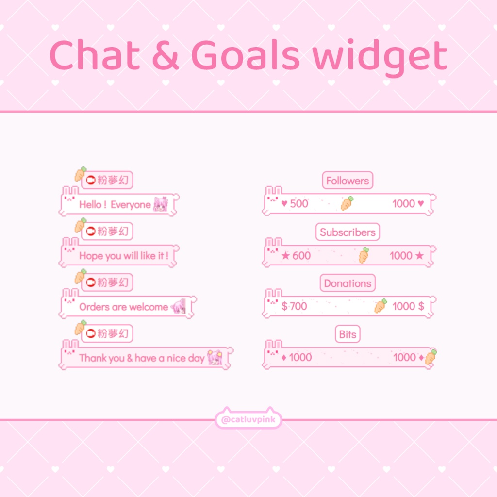 【配信】Duotone bunny - Chat and Goals for Stream - Twitch/Facebook Chat Box