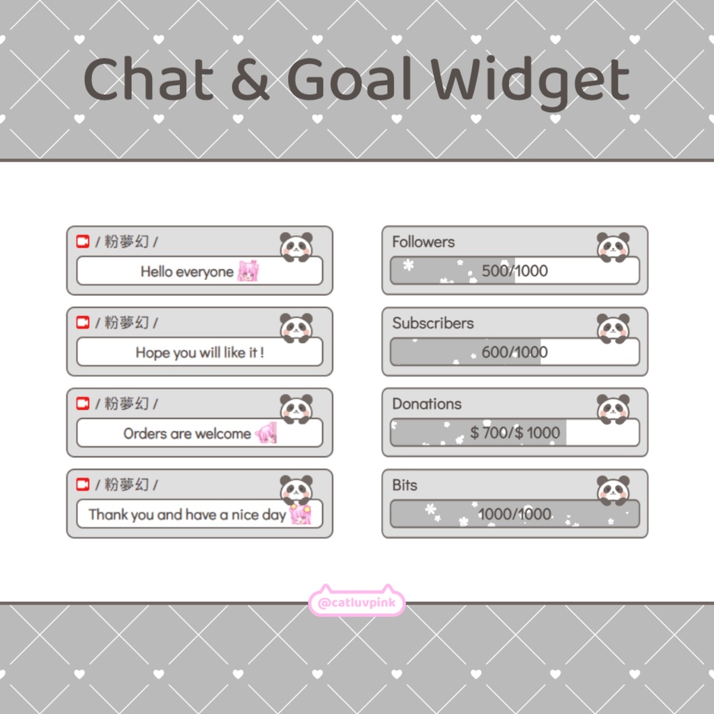 【配信】Panda - Chat and Goal Widget for Stream | Twitch/Facebook