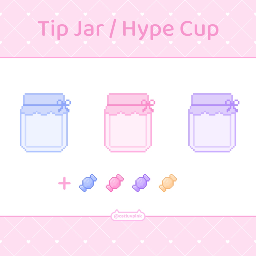 【配信】Pixel square jar - Tip jar/Hype Cup Widget for Stream | Twitch/Youtube/Facebook