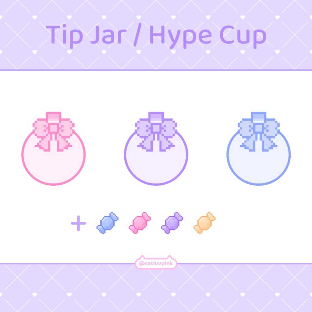 【配信】Pixel round jar - Tip jar/Hype Cup Widget for Stream | Twitch/Youtube/Facebook