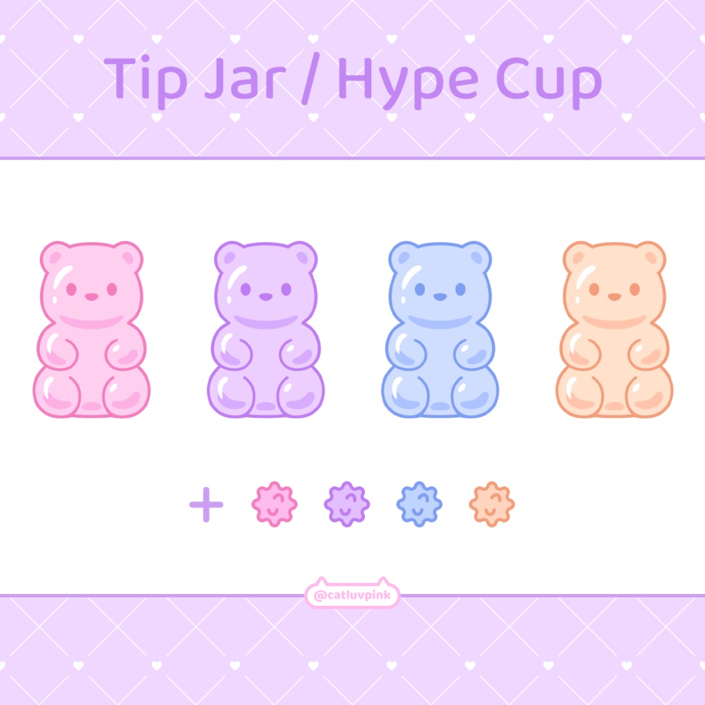 【配信】Gummy bear - Tip jar/Hype Cup Widget for Stream | Twitch/Youtube/Facebook