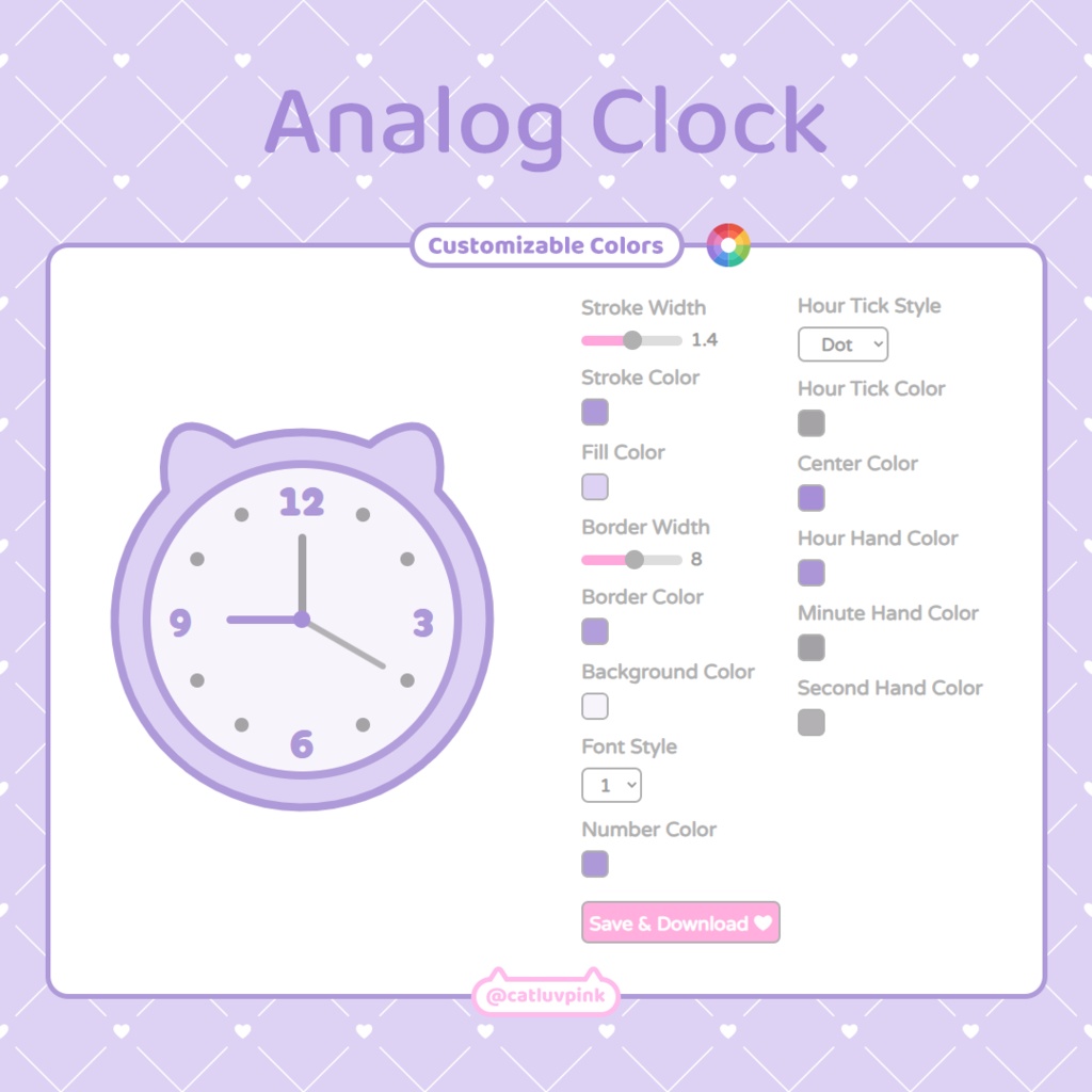 【配信】ガイド時計 Cat - Clock Widget for Stream | Twitch/Youtube/Facebook