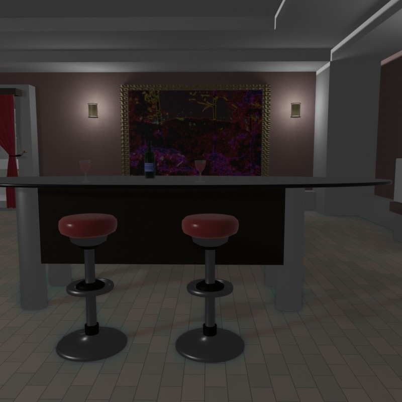 ホテル室内モデリングデータblender用 電化製品・家具・テクスチャ付属